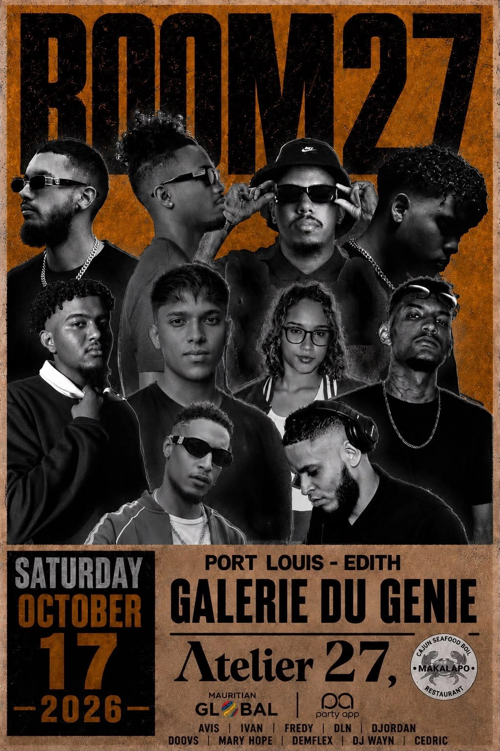 ROOM27 – Saturday 05 September 2026 at Galerie du Génie, Port-Louis
